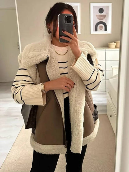 Coco  | Gilet en daim sans manche avec doublure Polaire