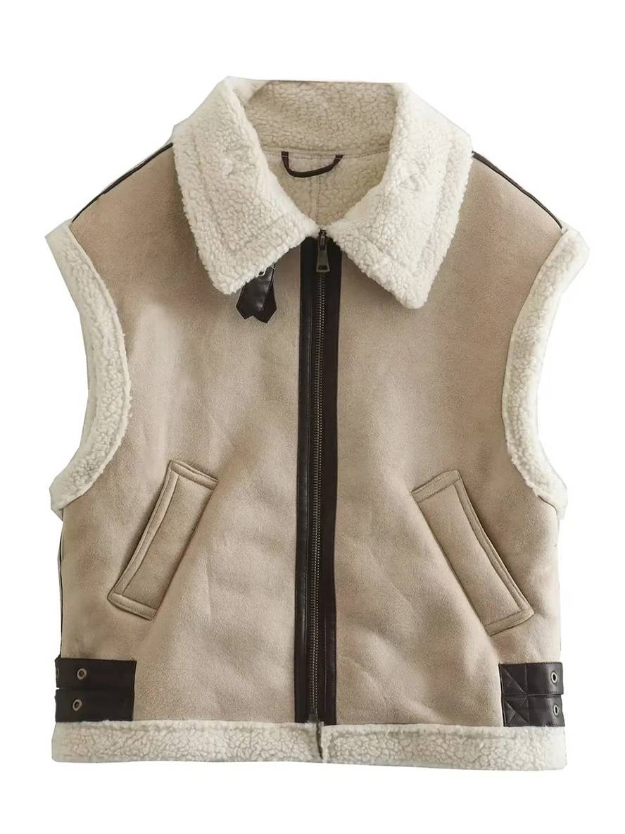 Coco  | Gilet en daim sans manche avec doublure Polaire