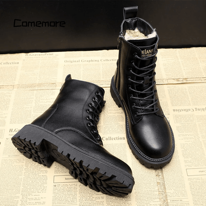 Andrea | Bottes d'hiver en cuir noir