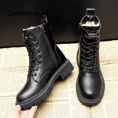 Andrea | Bottes d'hiver en cuir noir