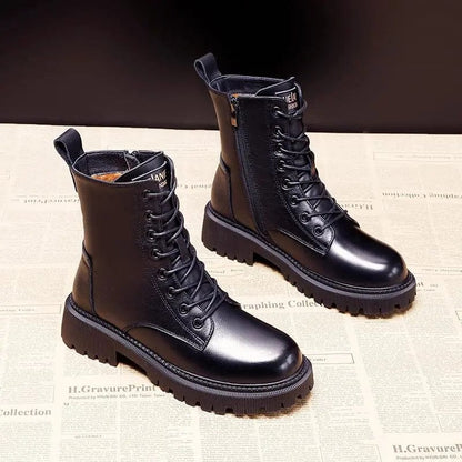 Andrea | Bottes d'hiver en cuir noir